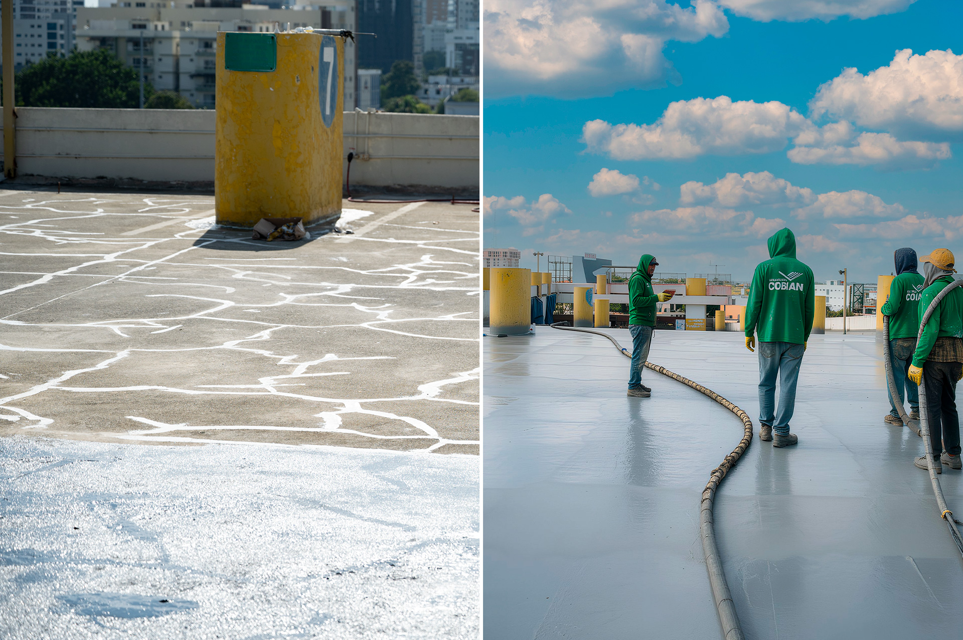 Impermeabilización de parqueo elevado en UNIBE.